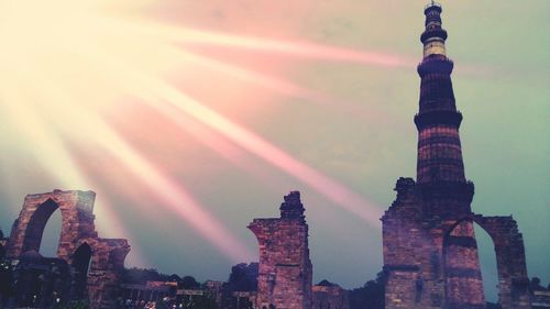 Low angle view of eiffel tower