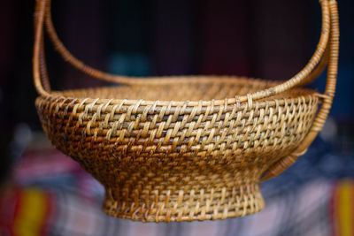 Close-up of wicker basket