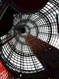 Low angle view of skylight in building