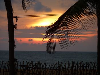 Scenic view of sea at sunset