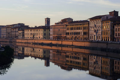 Reflection of buildings in water