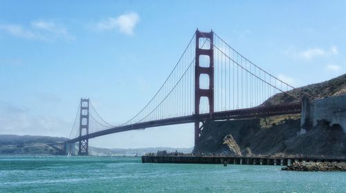 Low angle view of golden gate bridge