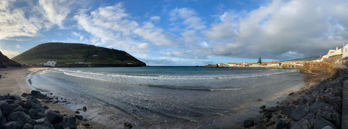 Panoramic view of beach against sky