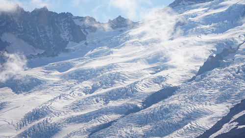 Aerial view of snowcapped mountains