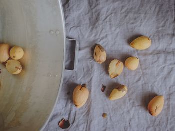 High angle view of fruits on table