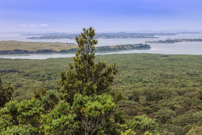 Scenic view of land against sky