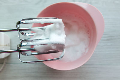 Close-up of ice cream on table