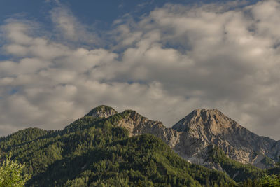 Low angle view of mountain against sky