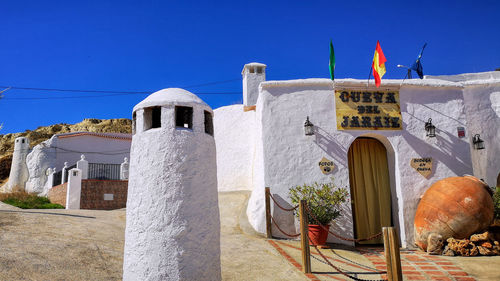 Exterior of building against clear blue sky