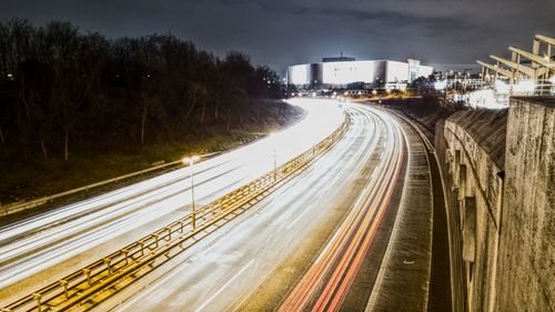 Railroad tracks in city