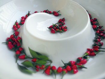 High angle view of dessert in plate