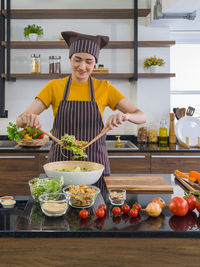 Man holding food at home