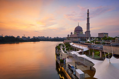 Panoramic view of cathedral at sunset