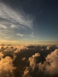 Low angle view of clouds in sky during sunset