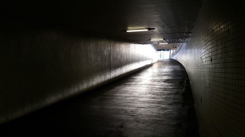 View of empty subway tunnel