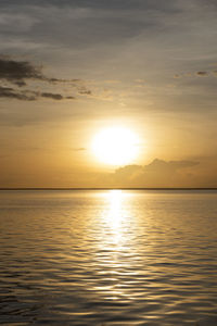 Beautiful colorful amazon sunset over the waters of negro river