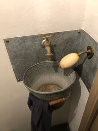 High angle view of person preparing food in kitchen at home