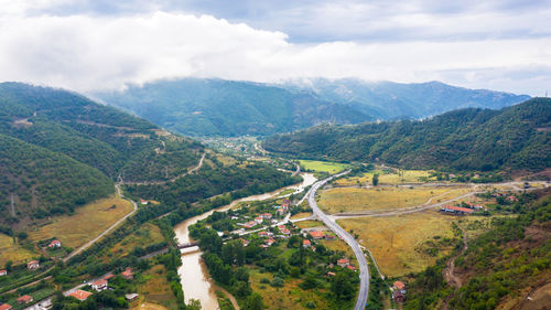 Landscape of mountain from sky.