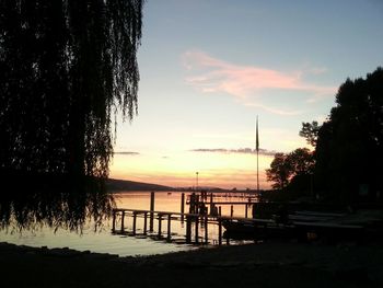 Scenic view of sea at sunset