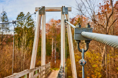 Close-up of metallic railing