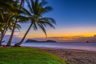 Scenic view of sea at sunset