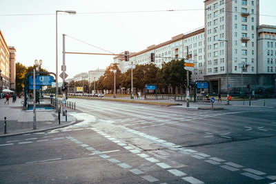 Road markings on city street