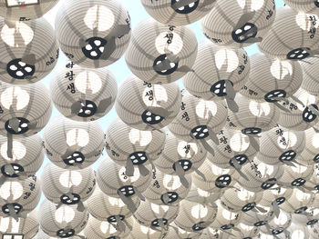 Full frame shot of light bulbs