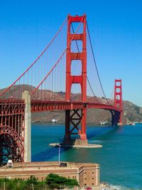 View of suspension bridge