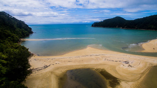 Scenic view of beach against sky