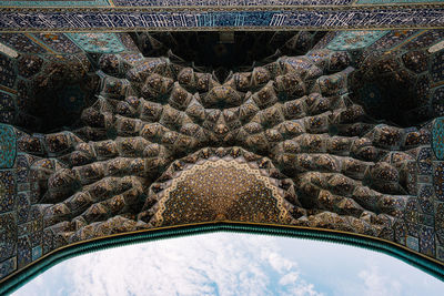 Low angle view of ceiling of building