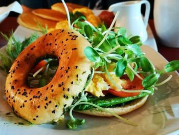 Close-up of salad served in plate