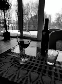 Close-up of wine glass on table