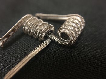 High angle view of rope on fabric