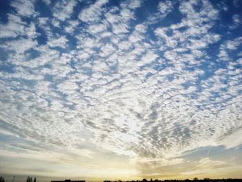 Low angle view of cloudy sky