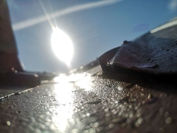 Close-up of water on sunny day