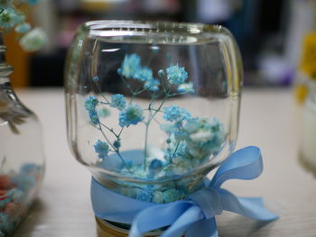 Close-up of flower on table