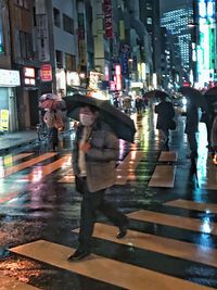 Wet street at night