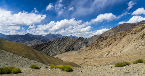 Panoramic view of mountains against sky