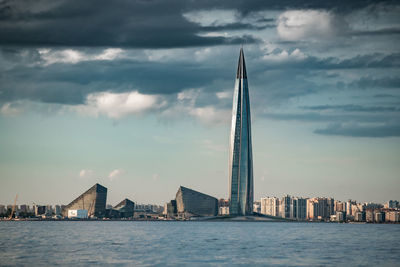 View of city and buildings at waterfront