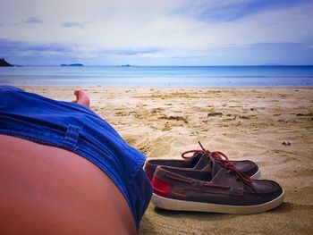 Scenic view of beach against sky