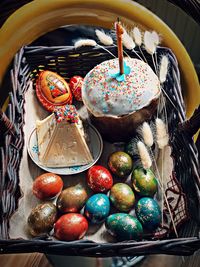 High angle view of multi colored candies