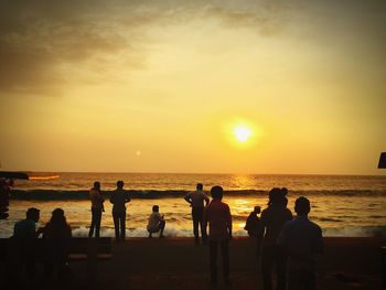 Scenic view of sea at sunset