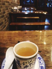 Coffee cup on table