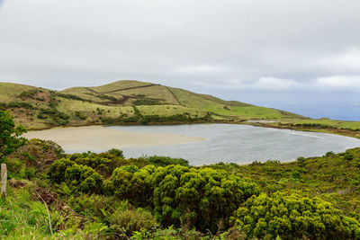  panoramic view of lake and mountains against the sky