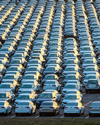 High angle view of empty chairs