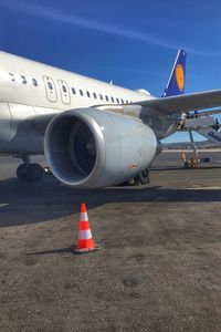 Airplane on airport runway