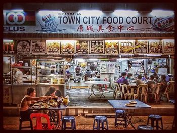 People sitting in restaurant