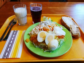 Close-up of food on table