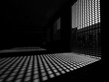 Sunlight falling on tiled floor in building