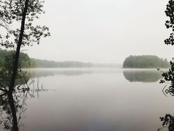 Scenic view of lake against clear sky